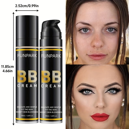 Funpark BB Cream Cream - Lightweight, Non-Sticky Liquid Foundation for All Skin Types, Nature Finish, Adjusts Skin Tone, Boosts Radiance and Clarity, 30ml/1.01fl.oz