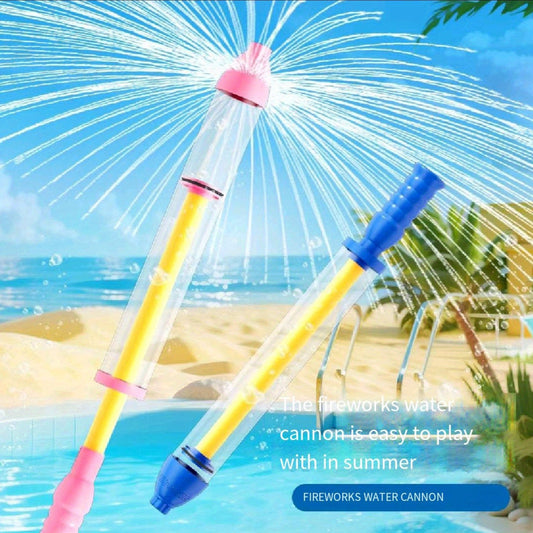 1pc Large Summer Fireworks Water Gun for Beach & Poolside Fun - Durable Plastic, Multi-Color, Easy-to-Use Pull-String Sprinkler - Ideal for Adults & Water Ball Games, Beach Play Accessory|Playful Design|Durable Plastic Constr
