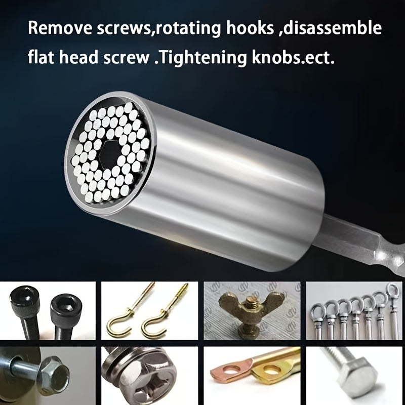 1 Set, Universal Torque Wrench 7-19mm Hexagonal Multi-functional Universal Socket