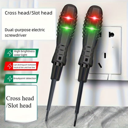 Set of 2 Smart Touch Voltage Testers Featuring Dual Heads And LED Lights - Ideal for Electrical Checks And Fault Location