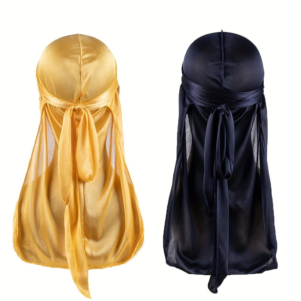 2pcs Durag for Men Wave Cap Satin bonnet for Men Women 360 Wave