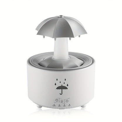 1pc Rotating Umbrella Aroma Diffuser | Humidifier, with Simulated Raindrops, Remote Control, Can Add Essential Oils, Three-Speed Timer, Rotating Raindrop Design, Humidifier | Essential Oils Diffuser, Suitable for Home Relaxat