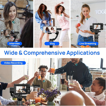 2-in-1 high-performance wireless lavalier microphone with built-in intelligent noise reduction technology, high fidelity sound collection, essential for global speeches, teaching, recording, and video shooting, professional g