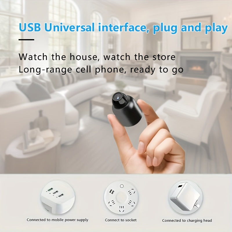Compact security smart WiFi camera, anti-theft camera, supports 2.4g WiFi band, not High Quality, with remote application, you can view the video at any time, support motion detection, alert push, ideal for home assistant