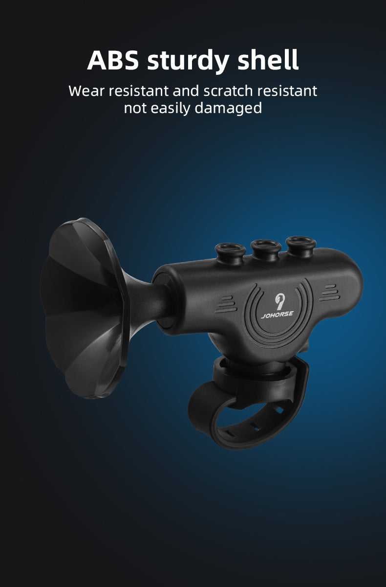 Black ABS Bicycle Horn Bell - Loud Electric Car Horn with Decorative Riding Ring for Motorcycle & Bicycle Handlebars, Enhances Safety & Style, Bike Accessories
