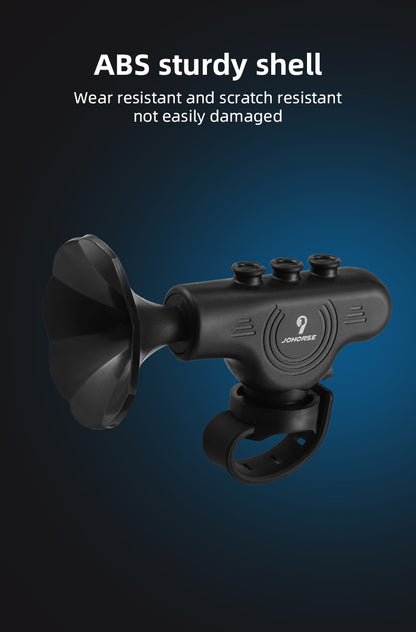 Black ABS Bicycle Horn Bell - Loud Electric Car Horn with Decorative Riding Ring for Motorcycle & Bicycle Handlebars, Enhances Safety & Style, Bike Accessories