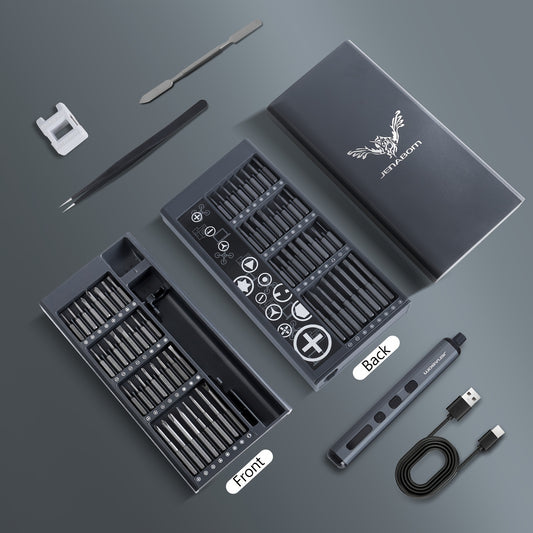 JENABOM 68 In 1 Precision Screwdriver Set Rechargeable Cordless Electric Screwdriver Set Magnetic Screwdriver Head Fast Charging with LED Light