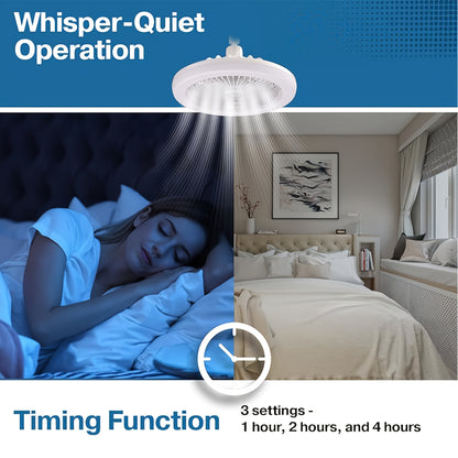 50W 25.4cm LED Smart Ceiling Fan Light with Remote Control, Color Changing and Dimming Features, 2In1 360 degrees Ceiling Fan with Light | E26/27 Socket, Dual Function Cooling and Lighting, Timing, Suitable for for Bedroom, k