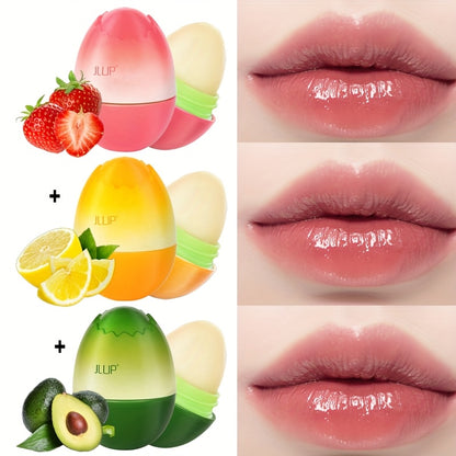 J-Lip Hydrating Lip Balm - 3 Scents Available, Nourishing & Moisturizing for Dry Lips, Combination Skin, Portable Design with Peach, Lemon & Green Ingredients, Compact & Travel-Friendly