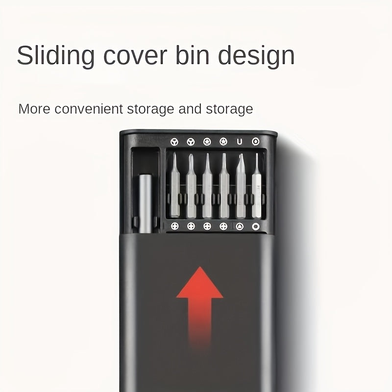 1pc 25in 1 precision screwdriver set, mobile phone and tablet removal Multi-function repair tool, durable plastic, no charging - with various drill bits