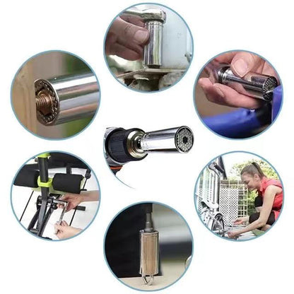 1 Set, Universal Torque Wrench 7-19mm Hexagonal Multi-functional Universal Socket