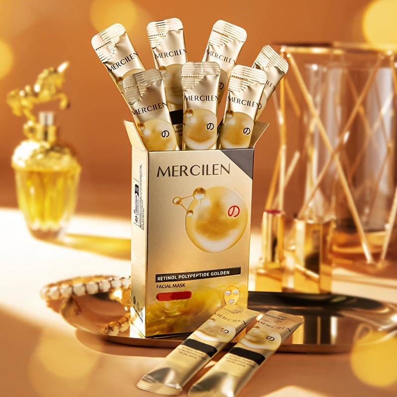 Retinol Polypeptide Tear Mask Makeup Primer 6gx10 pack, containing retinol, hyaluronic acid deep cleaning, moisturizing and firming, brightening to make Light Beige look younger, suitable for all Light Beige types, essential