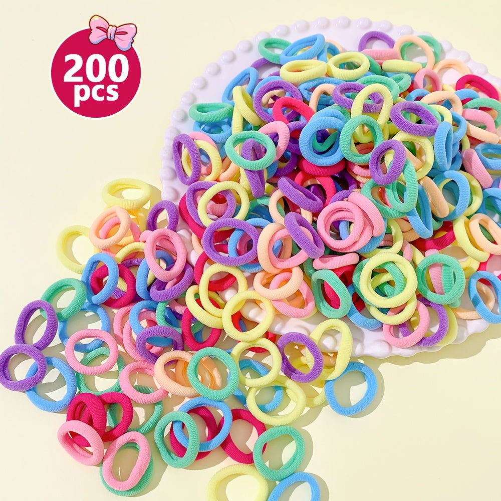 99/200/400/600pcs Sweet High Elasticity Durable Hair Ties for Girls, Cute Fashion Girl's Gift