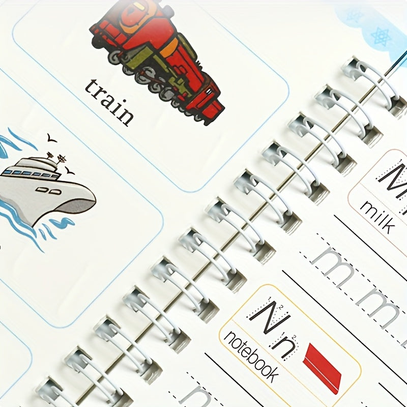 Groove Practice, Groove Magic Workbook Set (4 Books + 1 Pen + 5 Refills + 1 Pen Grip) Educational Workbooks, Vocabulary Cards - Reusable, Perfect Christmas, Thanksgiving, etc. 16 Festival Gifts