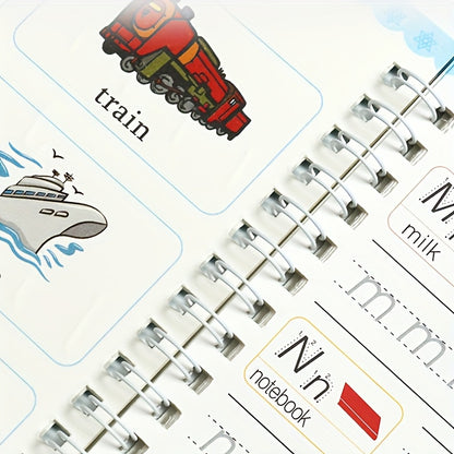 Groove Practice, Groove Magic Workbook Set (4 Books + 1 Pen + 5 Refills + 1 Pen Grip) Educational Workbooks, Vocabulary Cards - Reusable, Perfect Christmas, Thanksgiving, etc. 16 Festival Gifts