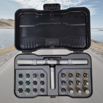 Compact 25-in-1 Magnetic Ratchet Screwdriver Set Detachable Handle & Precision Bits | for Phone/Watch/PC Repair | Home DIY Toolkit with Chrome Vanadium Steel