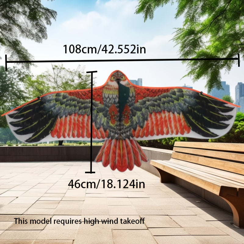 Extra Large Eagle Kite - 110.01cm Wingspan with Long Lines (30.0meter Total), Realistic Brown/Red/Black Feather Design - Heavy-Duty kite for Outdoor Flying, Birthday Parties, Kite Fighting - Ideal for Adults & Teens - Availab