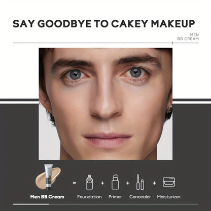 LAIKOU Men'S BB Cream, 30g - High Coverage, Natural Makeup, Oil Control, Pearl Powder Infused, Glycerin-Enriched, Universal Skin Tone, Cream Form, All Skin Types, Buildable Coverage