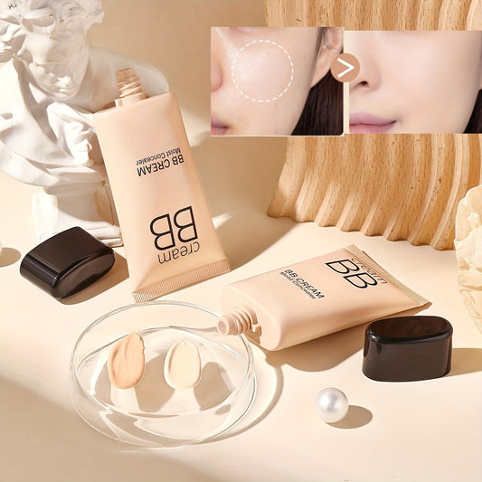 Waterproof BB Cream Full Coverage Concealer, Natural/Ivory 1.41OZ, Long Lasting Foundation Make Up, Oil Control, Even Skin Tone, Hide Pores, Christmas Gift