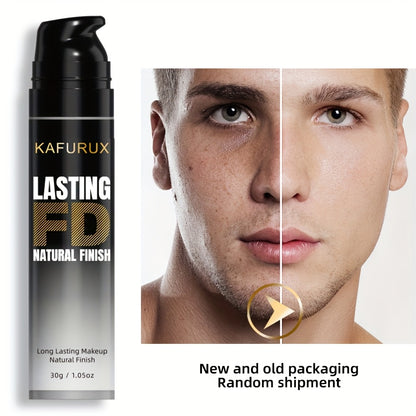 Men's Full Coverage Concealer - Natural Matte Finish, Waterproof & Long-Lasting Liquid Foundation for All Skin Tones, Hides Dark Circles & Acne, Coating