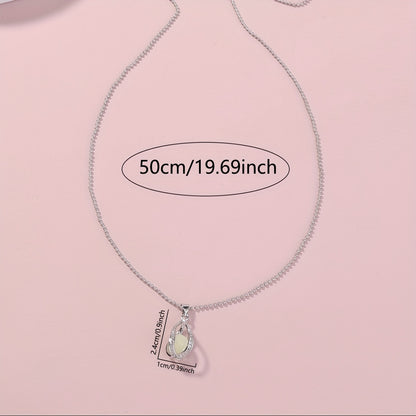 Nooxian Glow-in-the-Dark Mermaid Pendant Necklace - Hollow Spiral Teardrop Luminous Bead with /Blue Light Activation, Purple/Green/Blue Absorption-Activated Jewelry for Daily Wear & Parties, Mermaid Necklace, Night Glow Acces