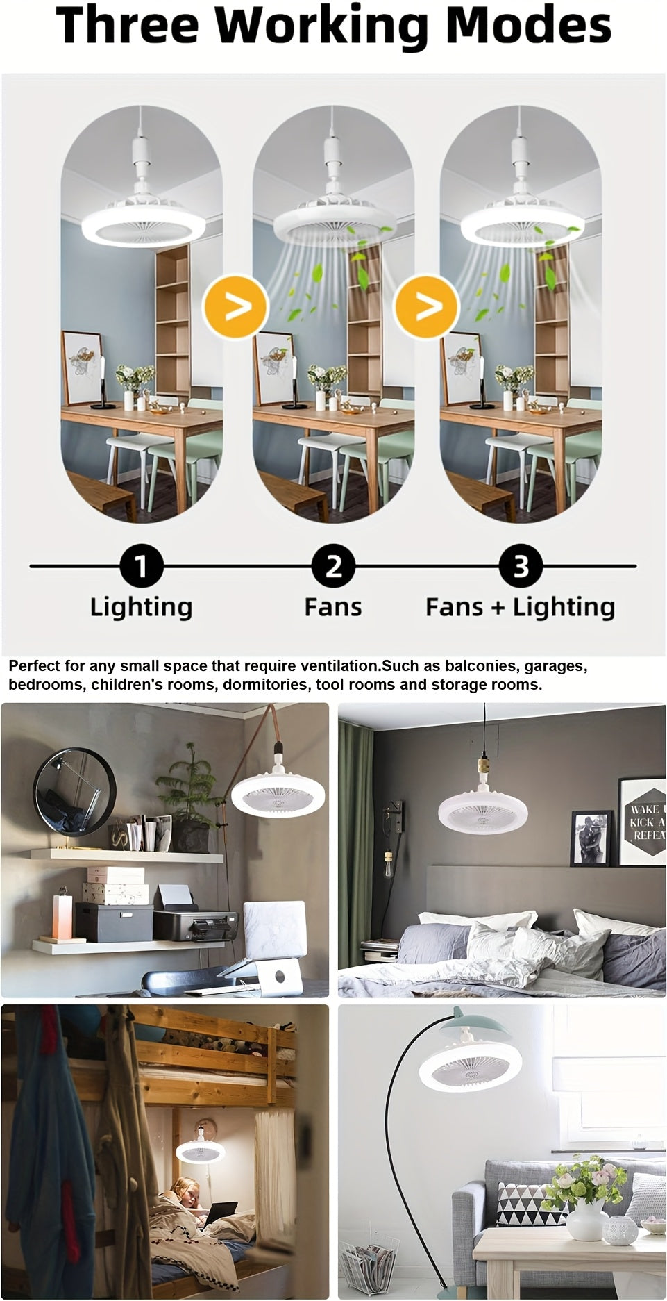 50W 25.4cm LED Smart Ceiling Fan Light with Remote Control, Color Changing and Dimming Features, 2In1 360 degrees Ceiling Fan with Light | E26/27 Socket, Dual Function Cooling and Lighting, Timing, Suitable for for Bedroom, k
