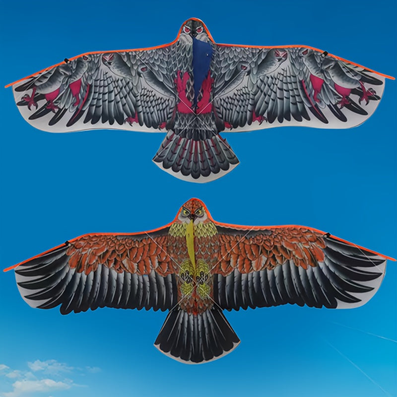 Extra Large Eagle Kite - 110.01cm Wingspan with Long Lines (30.0meter Total), Realistic Brown/Red/Black Feather Design - Heavy-Duty kite for Outdoor Flying, Birthday Parties, Kite Fighting - Ideal for Adults & Teens - Availab