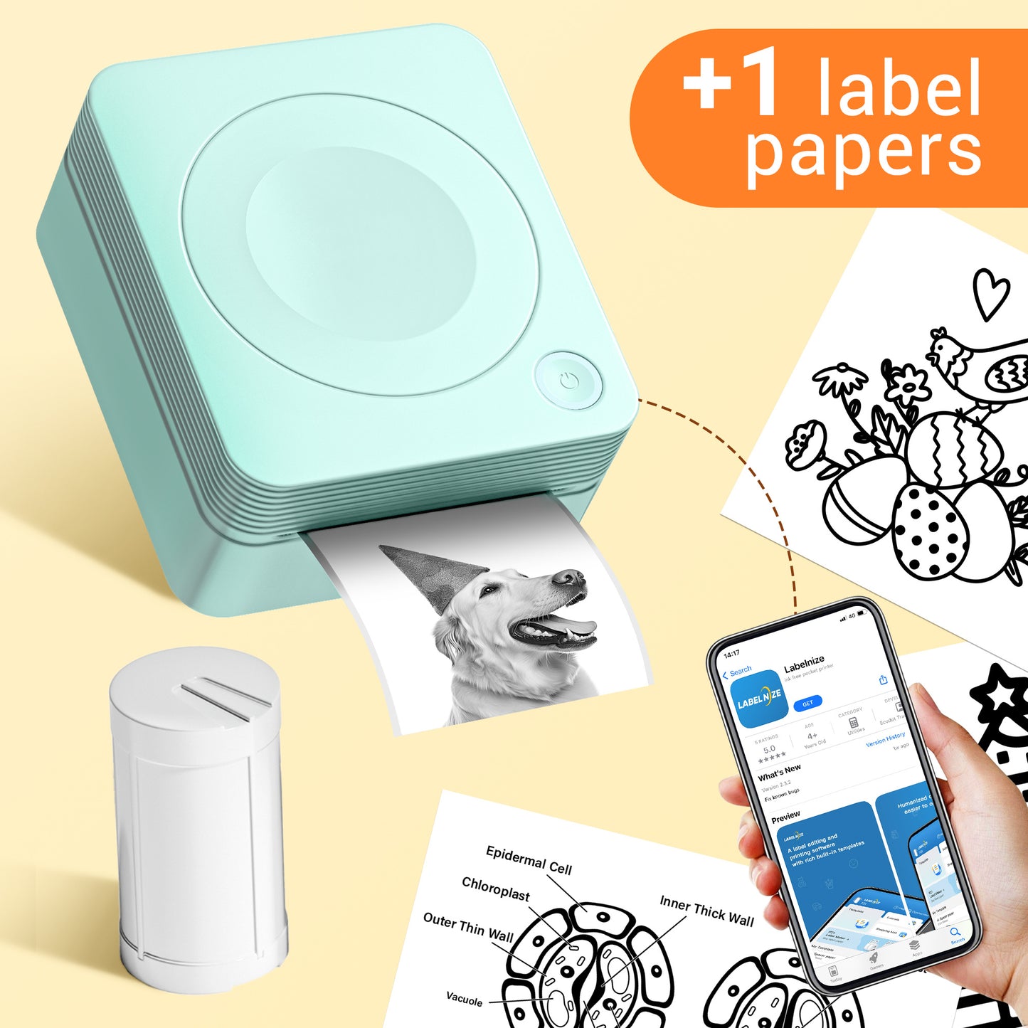Mini Label Printer Self-Adhesive Labels, Portable Label Printer, P31S&P21&PM220 Combination of Different Designs, No Ink or Toner Required, Wireless Connectivity, For iOS and Android, For Home, Office and School, For Storage