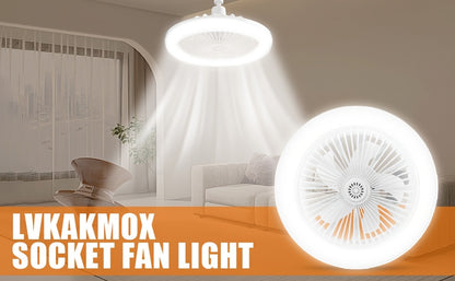 50W 25.4cm LED Smart Ceiling Fan Light with Remote Control, Color Changing and Dimming Features, 2In1 360 degrees Ceiling Fan with Light | E26/27 Socket, Dual Function Cooling and Lighting, Timing, Suitable for for Bedroom, k