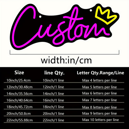 Customizable LED Neon Sign Light - Personalized Wall Mount Decor for Bedroom, Living Room, Party, Wedding, Birthday - USB Powered with Dimmable Push Button Control, Ideal Christmas Gift, Neon Signs for Wall