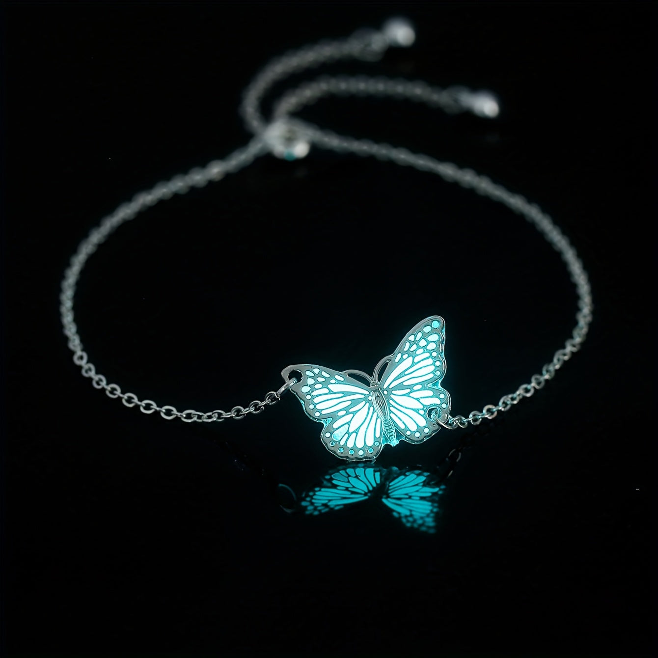 Elegant and Simple Copper Butterfly Pendant Bracelet with Glow-in-the-Dark Effect by Nooxian - Daily and Party Occasions