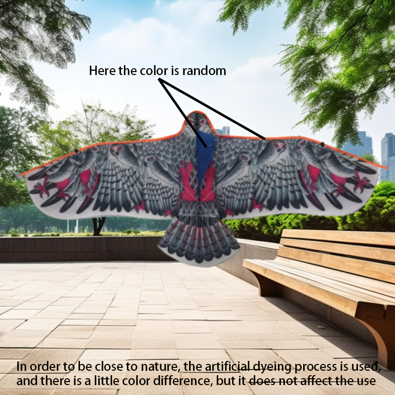 Extra Large Eagle Kite - 110.01cm Wingspan with Long Lines (30.0meter Total), Realistic Brown/Red/Black Feather Design - Heavy-Duty kite for Outdoor Flying, Birthday Parties, Kite Fighting - Ideal for Adults & Teens - Availab