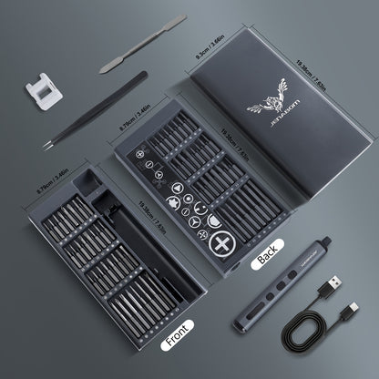 JENABOM 68 In 1 Precision Screwdriver Set Rechargeable Cordless Electric Screwdriver Set Magnetic Screwdriver Head Fast Charging with LED Light