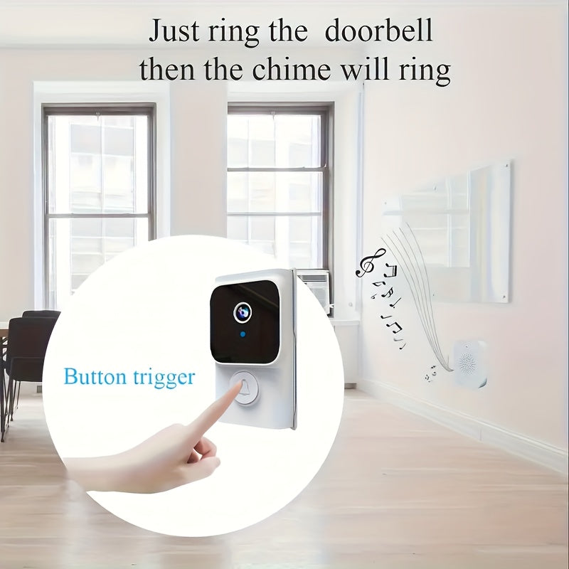 Smart Video Doorbell Wireless HD Video Doorbell Camera with Night Vision, WiFi Security, Two-Way Audio, Photo & Recording, APP Control, Voice Change, Smart Home Intercom