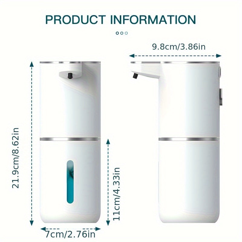 380Ml Automatic Soap Dispenser with Touchless Sensor - Wall-Mounted, Rechargeable Lithium Battery, USB Charging, Modern Black Design for Bathroom And Kitchen, Bathroom Soap Dispenser|Modern Soap Dispenser|Touchless Soap Dispe