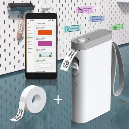 Mini Label Printer Self-Adhesive Labels, Portable Label Printer, P31S&P21&PM220 Combination of Different Designs, No Ink or Toner Required, Wireless Connectivity, For iOS and Android, For Home, Office and School, For Storage