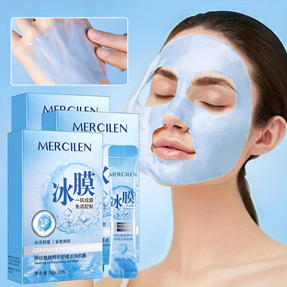 Ceramide Ice Soft makeup Mask 6gx10 pack, containing hyaluronic acid, vitamin E, Jojoba seed oil hydrates facial Light Beige to make Light Beige younger, suitable for all Light Beige types must travel Makeup base