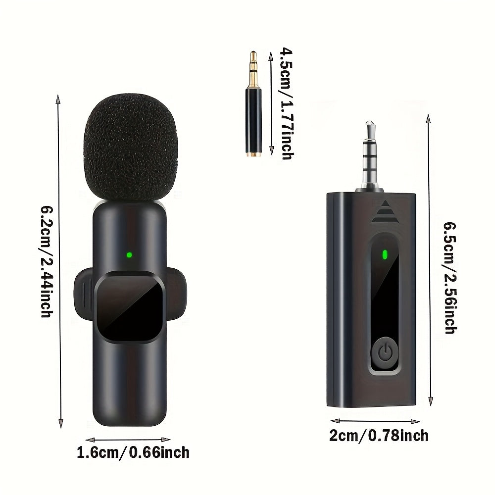 2-in-1 high-performance wireless lavalier microphone with built-in intelligent noise reduction technology, high fidelity sound collection, essential for global speeches, teaching, recording, and video shooting, professional g