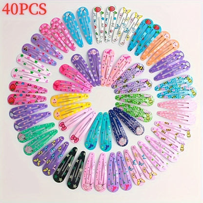 10/20/40pcs of Cute Star Fruit Butterfly Hair Clips for Girls, Hair Accessories Gifts for Girls, Random Colors
