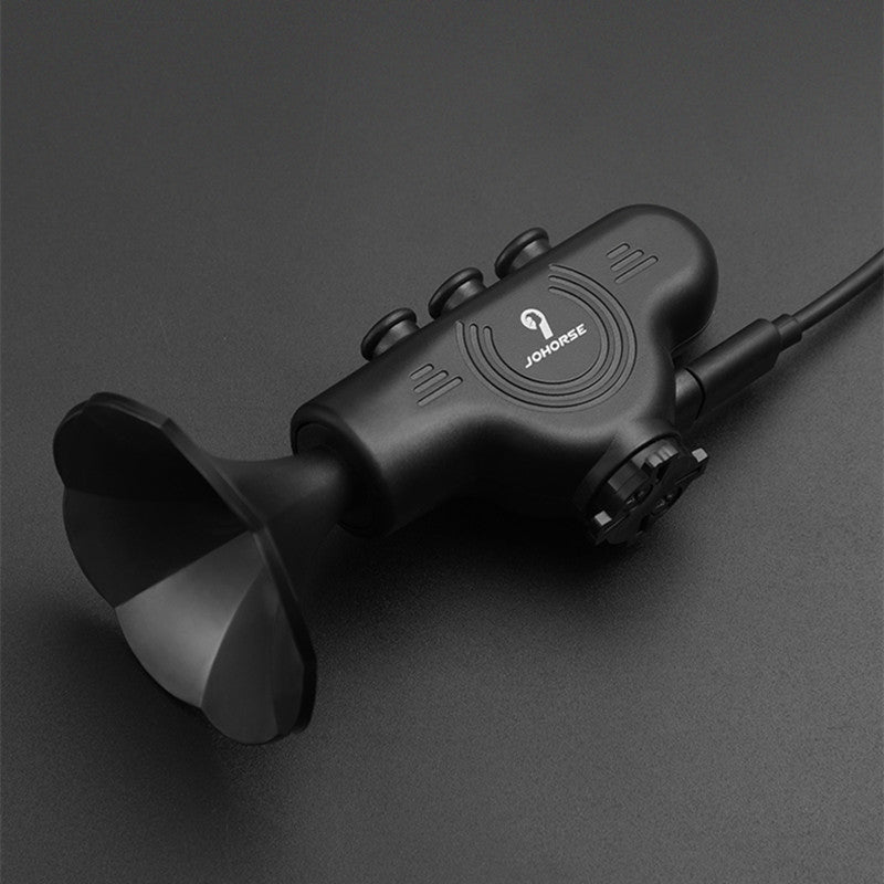 Black ABS Bicycle Horn Bell - Loud Electric Car Horn with Decorative Riding Ring for Motorcycle & Bicycle Handlebars, Enhances Safety & Style, Bike Accessories