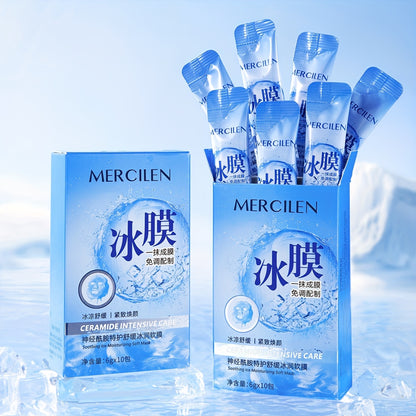 Ceramide Ice Soft makeup Mask 6gx10 pack, containing hyaluronic acid, vitamin E, Jojoba seed oil hydrates facial Light Beige to make Light Beige younger, suitable for all Light Beige types must travel Makeup base