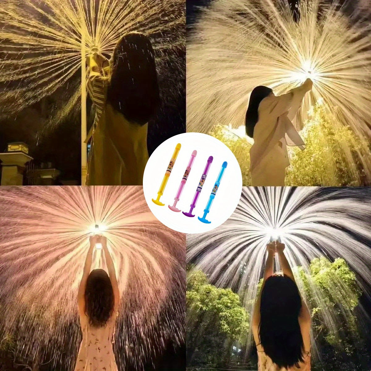 1pc fireworks water sprayer, 2025 new fireworks water jump, romantic fireworks photography props, fireworks style high pressure water sprayer, suitable for evening party games, pool party photo props