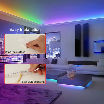 Smart Bedroom LED Lights, RGB Music Sync Bar Lights with 44-Key Remote Control