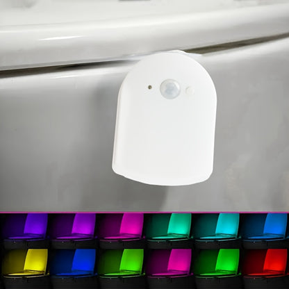 1/2pcs 16 Colors Human Motion Sensor Toilet Seat Light Inside Toilet Bathroom Night Light for Toilet Bowl Gift, Adjustable Human Motion Sensing Toilet Seat Light, Motion Sensing Toilet Night Light, Suitable for Bathrooms