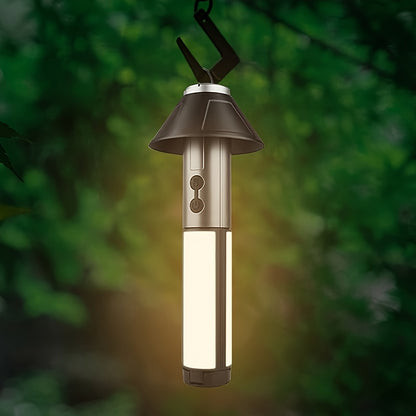 2-in-1 LED Camping Light with High Brightness Flashlight - 4 Extendable Rods, 270° Adjustable Beam, Hook Design, Removable Shade Cover, Dual Use for Switch Mode, USB Rechargeable Camping Light Holder Base, Ideal for Outdoor