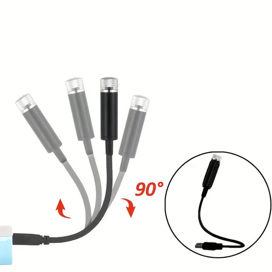 1pc USB Projector Ambient Night Light, Romantic Starry Sky Projector Car Light, Rotatable Adjustment, Bedroom, Car, Party, Wall, Ceiling, Portable Atmosphere Decoration Car Roof Light, Without Battery