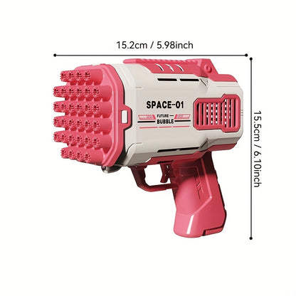 Boys & Girls Handheld Bubble Blaster Outdoor Play Toy - Pink & Blue Bubble Wand with Adjustable Airflow, Durable Plastic Construction, No Solution/Batteries Needed, Holiday Gift for Kids, Bubble Machine for Outdoor Play, Adju