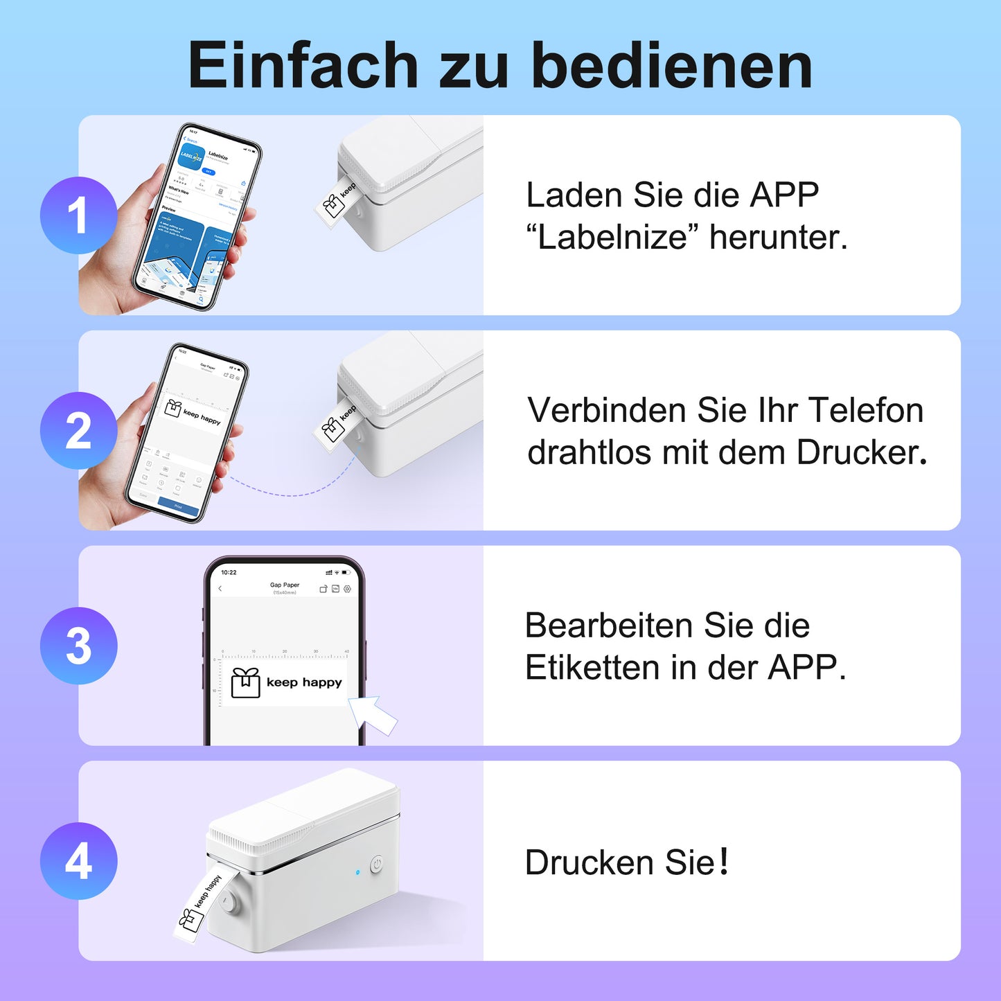 Mini Label Printer Self-Adhesive Labels, Portable Label Printer, P31S&P21&PM220 Combination of Different Designs, No Ink or Toner Required, Wireless Connectivity, For iOS and Android, For Home, Office and School, For Storage