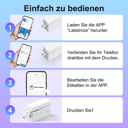 Mini Label Printer Self-Adhesive Labels, Portable Label Printer, P31S&P21&PM220 Combination of Different Designs, No Ink or Toner Required, Wireless Connectivity, For iOS and Android, For Home, Office and School, For Storage