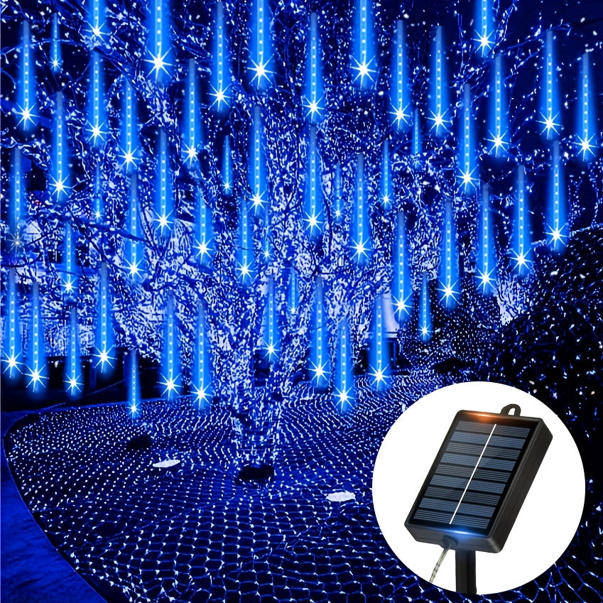 Loyyz Solar-Powered Meteor Shower Lights Outdoor - Meteor Shower Effect Garden Decorations with Solar Panel, IPX4 High Quality, for Wedding, Easter, Ramadan, Patio, Tree, Roof - Energy-Efficient LED String Lights, Out Side So